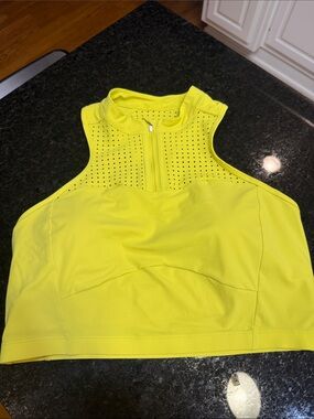 Lululemon High-Neck Neon Yellow Women's Active Crop Top